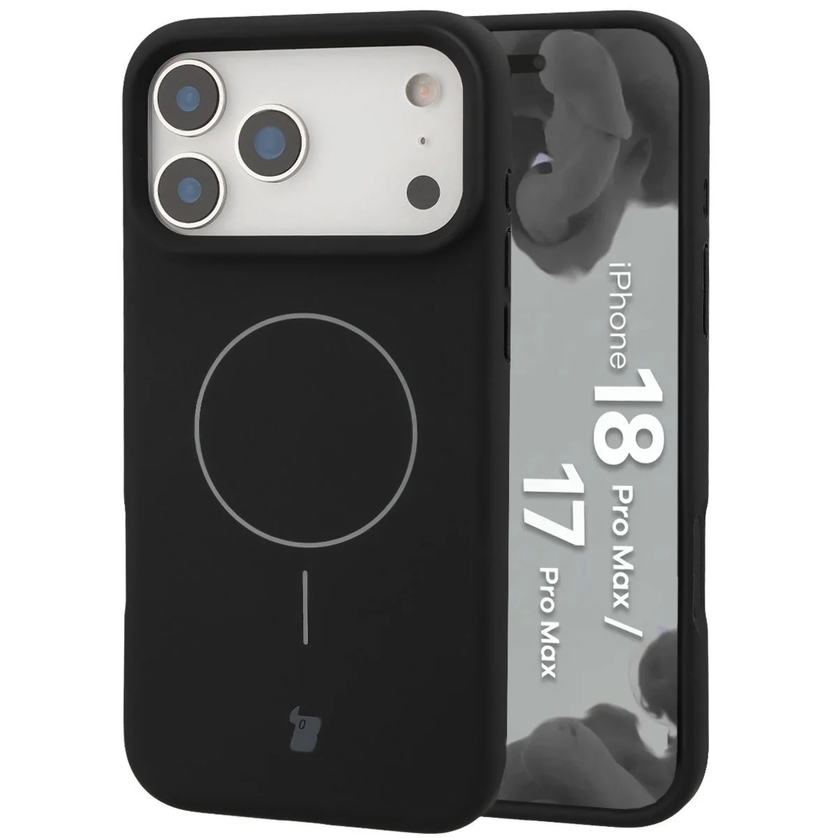 Silikonowe etui z pierścieniem magnetycznym Bizon Soft Case Magnetic do iPhone 18 Pro Max / 17 Pro Max, czarne