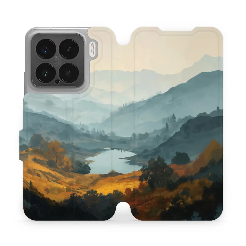 Etui z klapką do Xiaomi 15, Mobiwear Book, jezioro w dolinie
