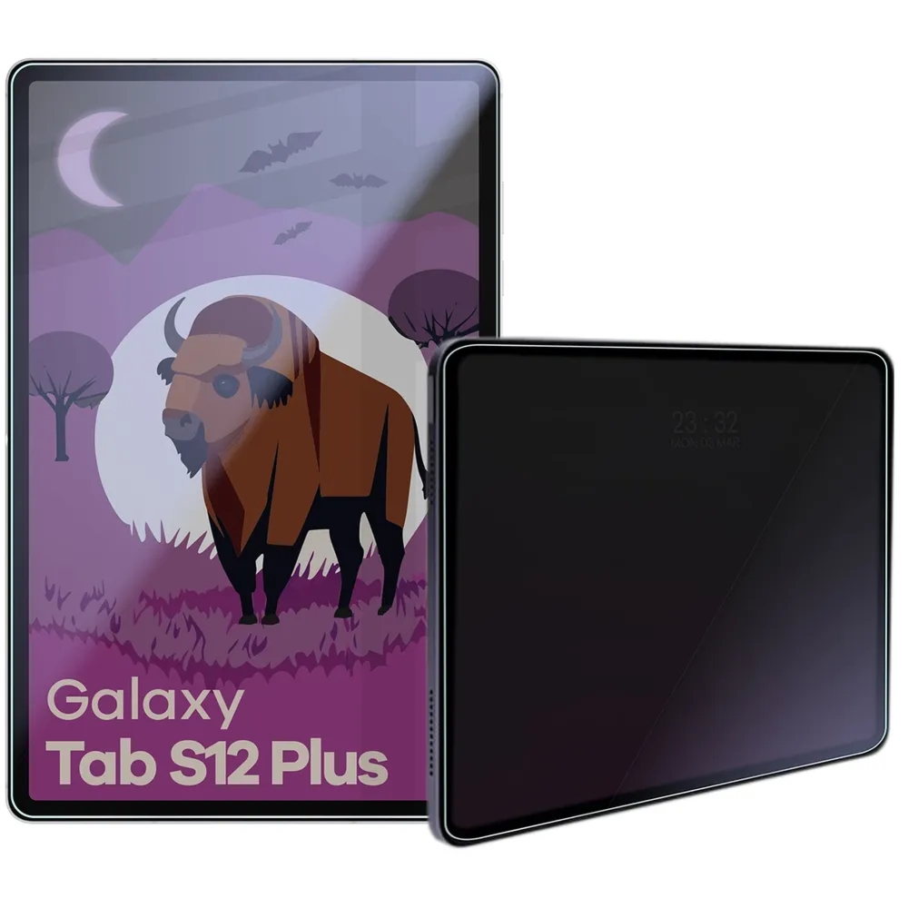 Prywatyzujące szkło hybrydowe Bizon Tab Hybrid Shadow do Galaxy Tab S12 Plus, matowe