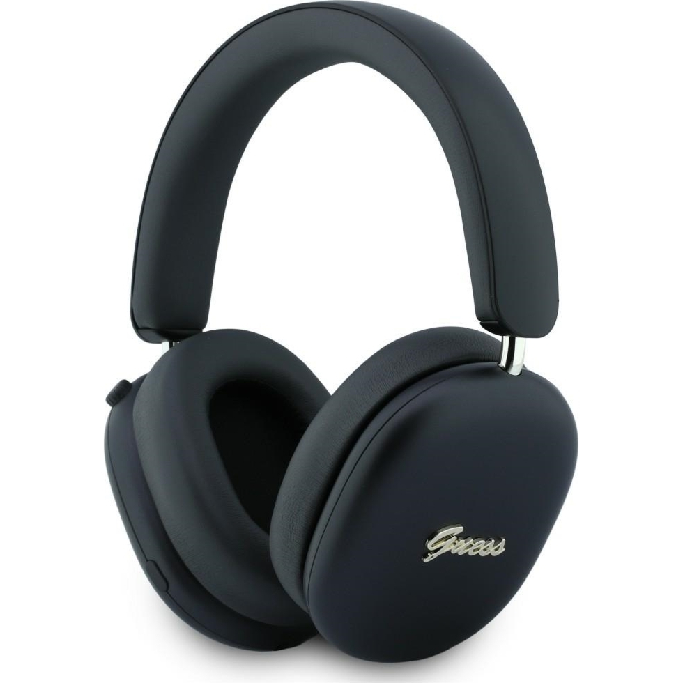 Bezprzewodowe słuchawki nauszne Guess BT Wireless Headphones ENC Metallic Effect Metal Script Logo Bluetooth 5.4, czarne