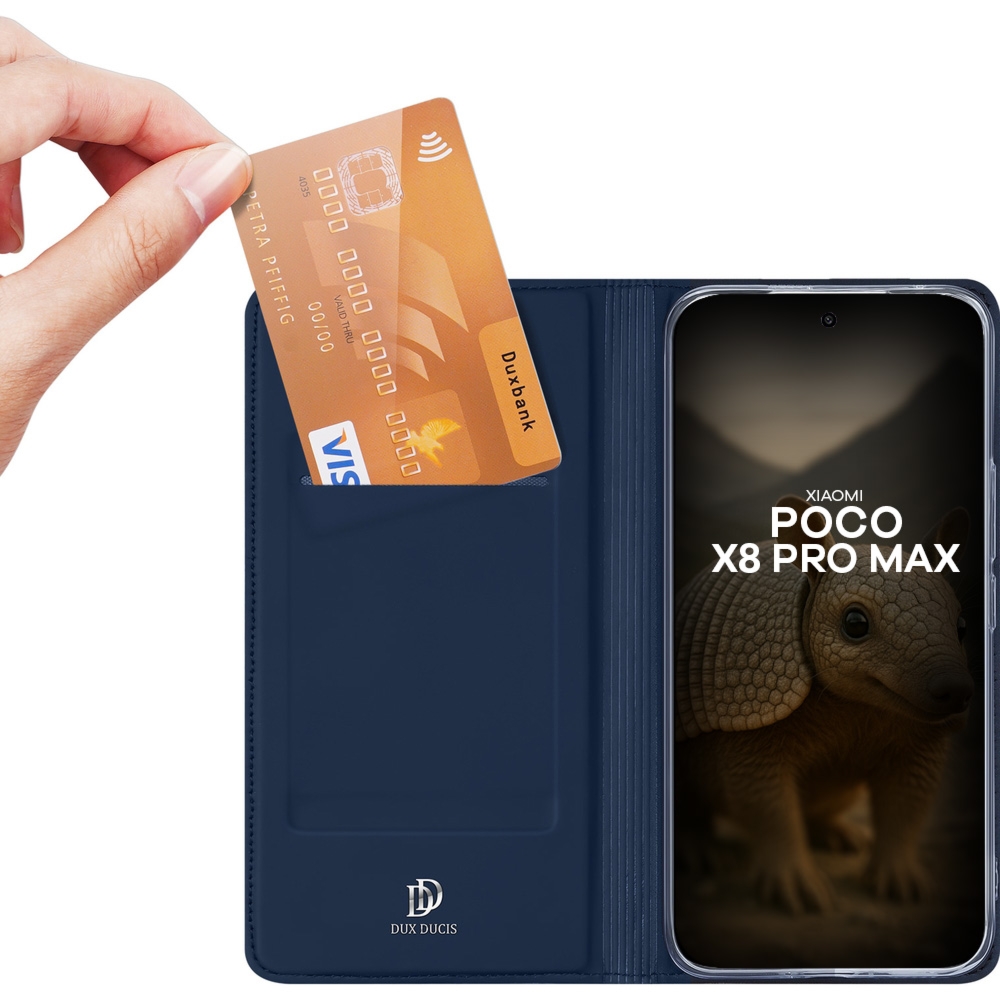 OUTLET: Etui z klapką Dux Ducis Skin Pro do Xiaomi POCO X8 Pro Max, niebieskie