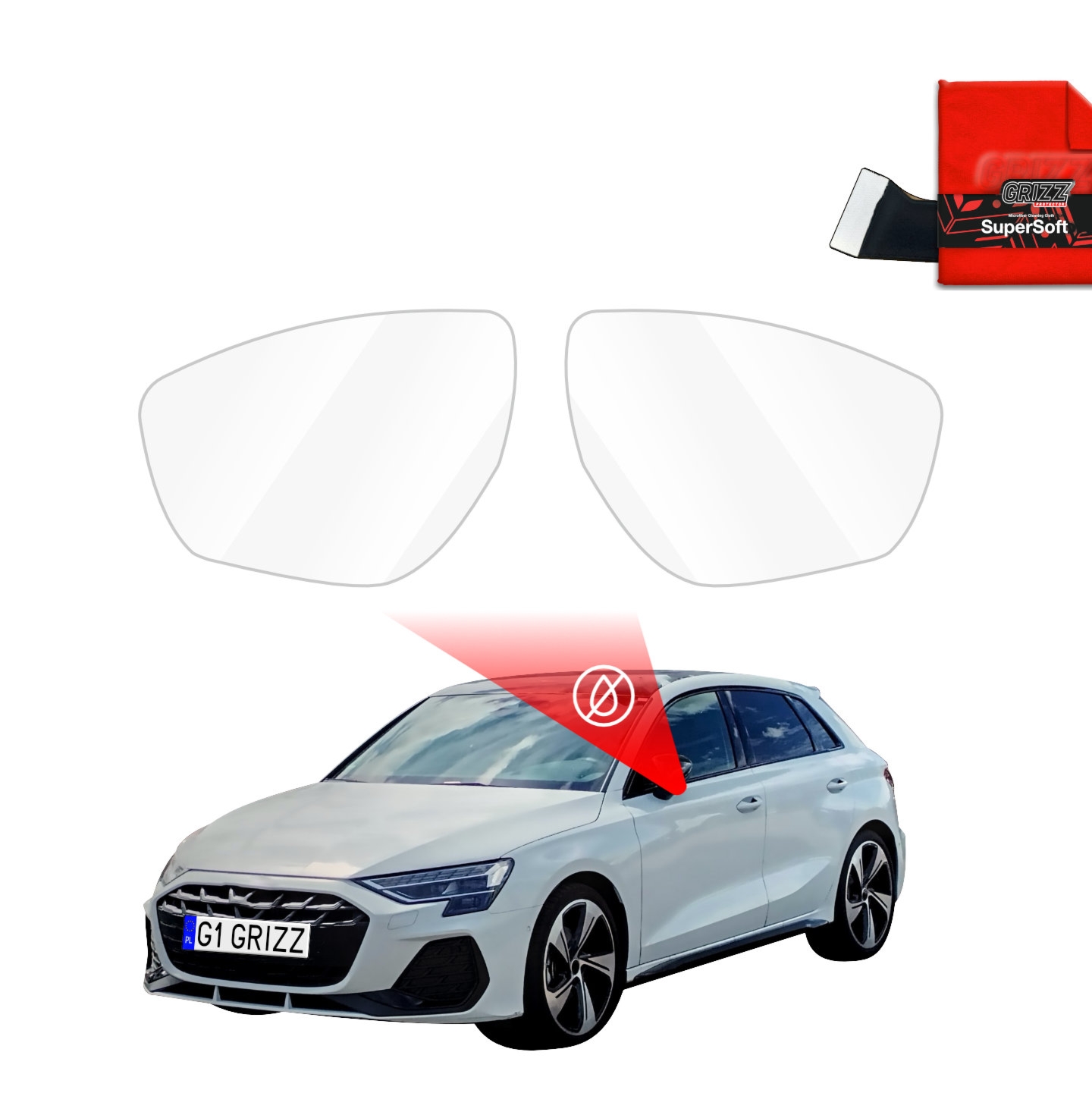 Folia przeciwdeszczowa Grizz Protector na lusterka do Audi A3 8Y Hatchback 5D (2024-2026)