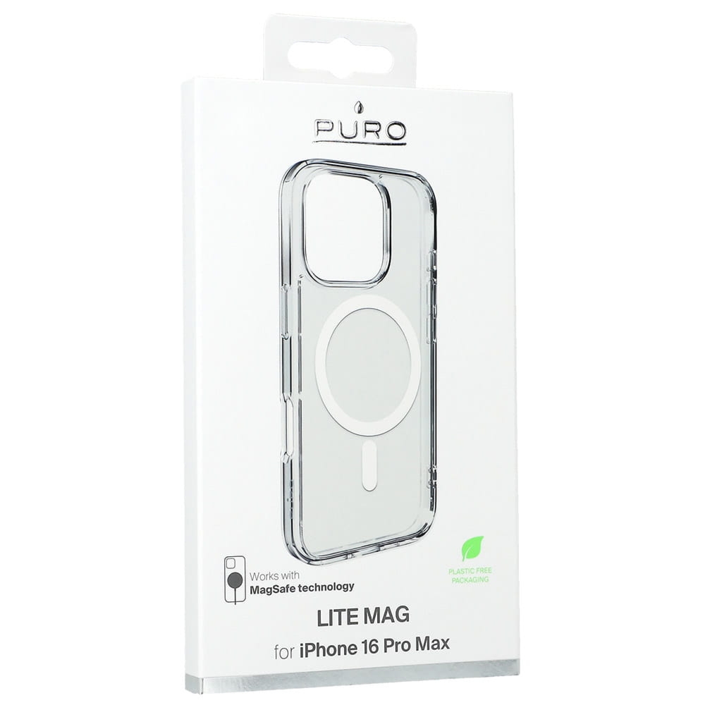 Etui Puro Lite Mag Pro do iPhone 16 Pro Max, przezroczyste