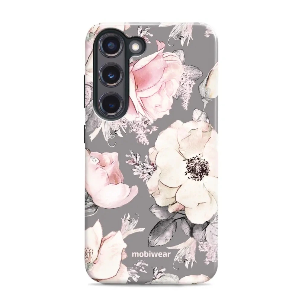 Etui ochronne do Galaxy S23 Plus, Mobiwear Elite Pro, różowo-kwieciste