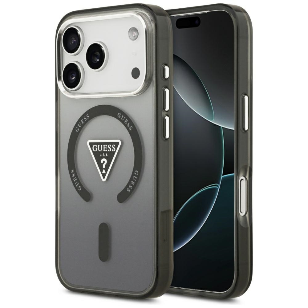 Etui Guess IML Gradient Triangle Logo do iPhone 18 Pro Max / 17 Pro Max do MagSafe, czarno-przezroczyste