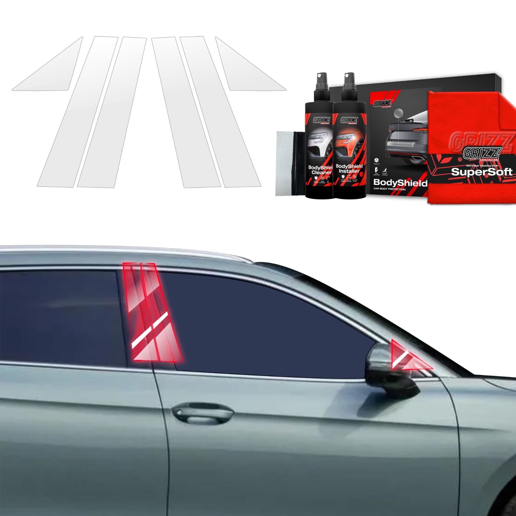 6w1 Folia ochronna Grizz Protector na słupki do Volkswagen VW Passat B9 (2024-2026)