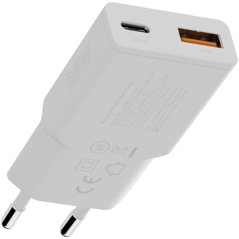 Image of Ładowarka sieciowa Xtorm Slime Line Go2 25W, USB-C PD, USB-A QC, biała