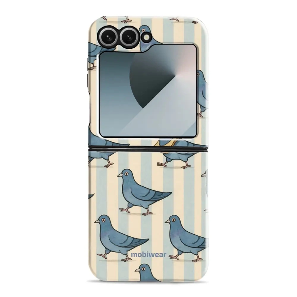 Etui ochronne do Galaxy Z Flip6, Mobiwear Elite Pro, błękitne gołębie