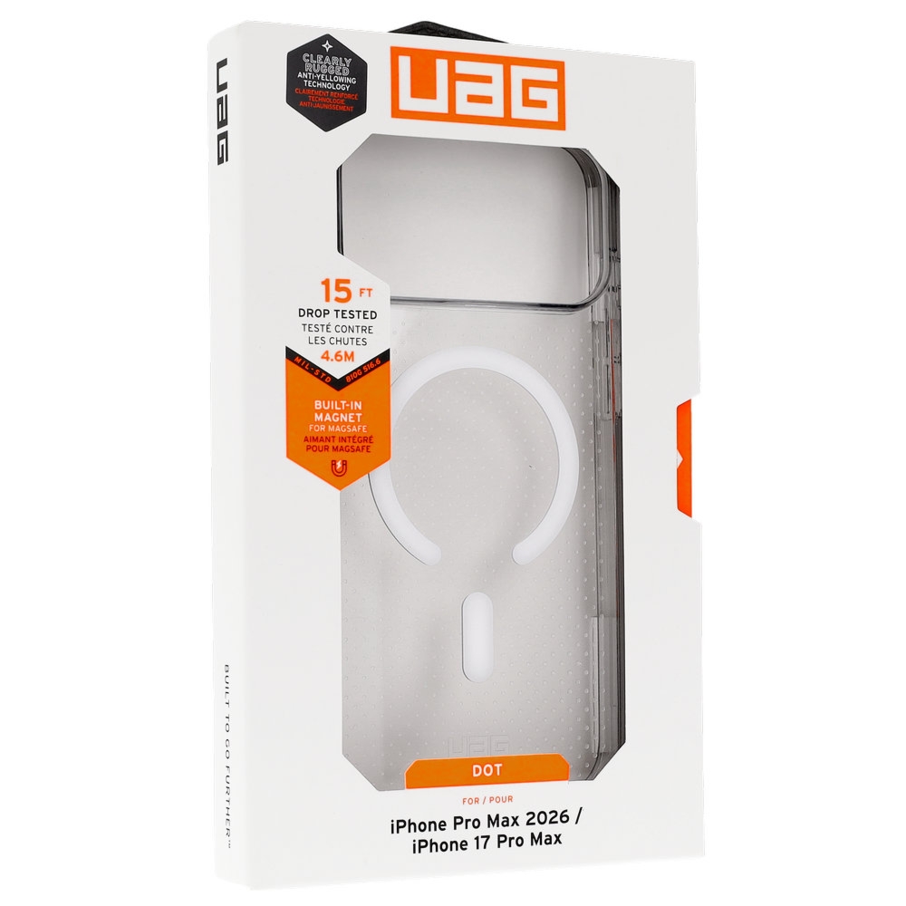 Etui pancerne UAG Dot Magnetic do MagSafe do iPhone 18 Pro Max / 17 Pro Max, półprzezroczyste