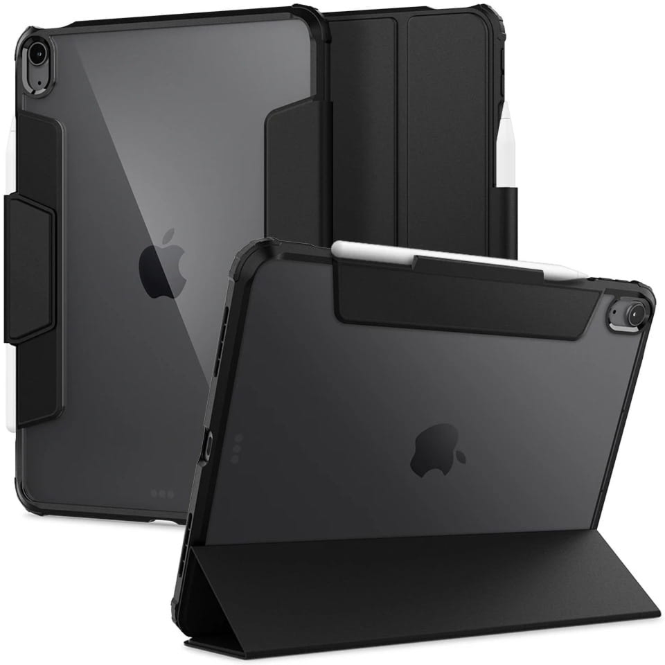 OUTLET: Etui do iPad Air 11″ / 10.9″ 2020-2026, Spigen Ultra Hybrid Pro, przezroczyste / czarne