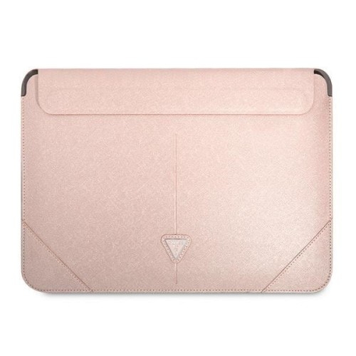 Image of Etui Guess Sleeve Saffiano Triangle Macbook 13" /14'', różowe