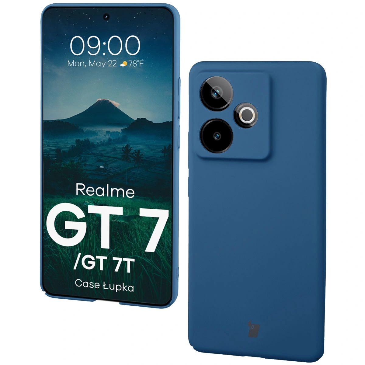 Etui Bizon Case Łupka do Realme GT 7 / 7T, niebieskie