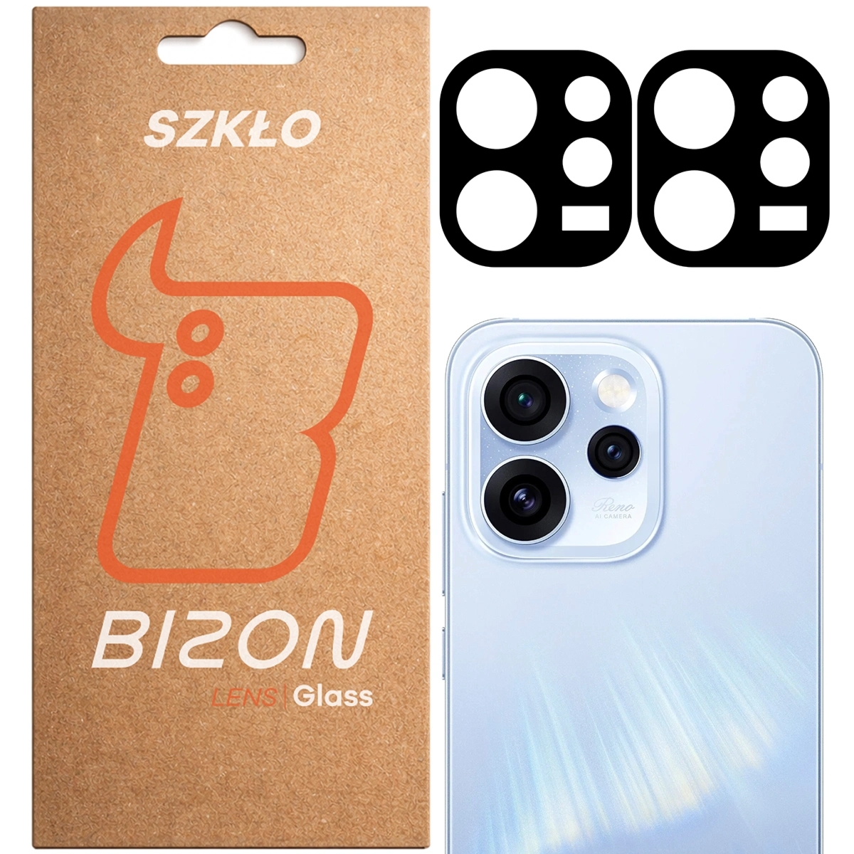 Szkło na aparat Bizon Glass Lens do Oppo Reno 15 Pro, 2 sztuki