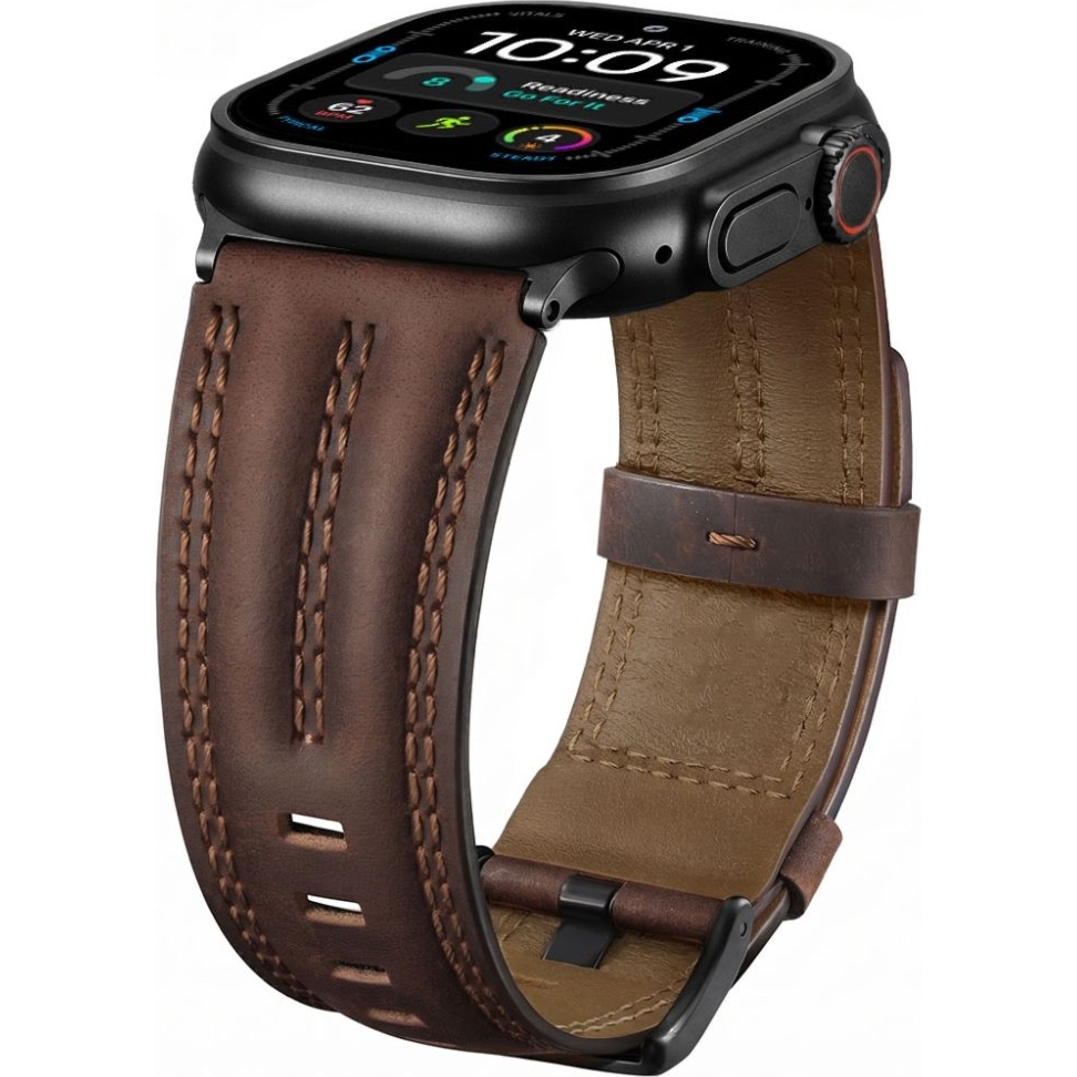 Pasek Tech Protect Leatherfit Craft do Apple Watch 44/45/46/49 mm, brązowy