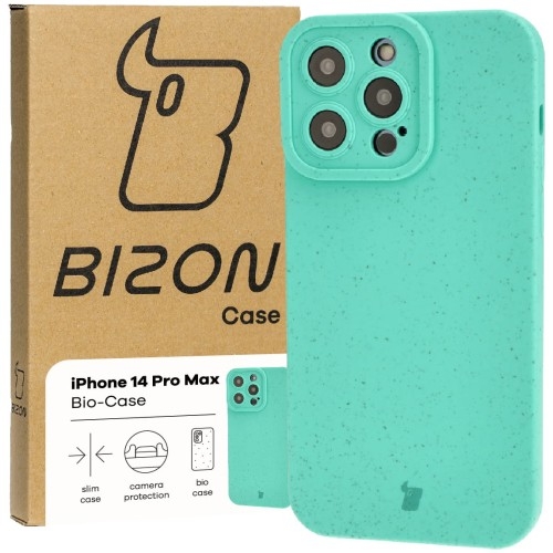 Image of Ekologiczne etui Bizon Bio-Case do iPhone 14 Pro Max, zielone