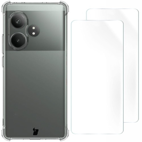 Image of Elastyczne etui + 2x folia na ekran Bizon Case Clear Pack do Realme GT 6/GT 6T