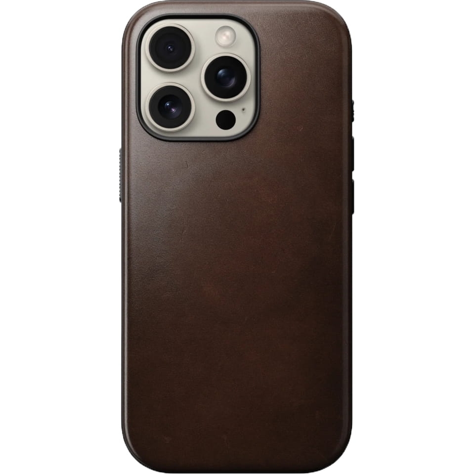 Image of Skórzane etui Nomad Modern Leather Horween Series do MagSafe, do iPhone 16 Pro Max, brązowe