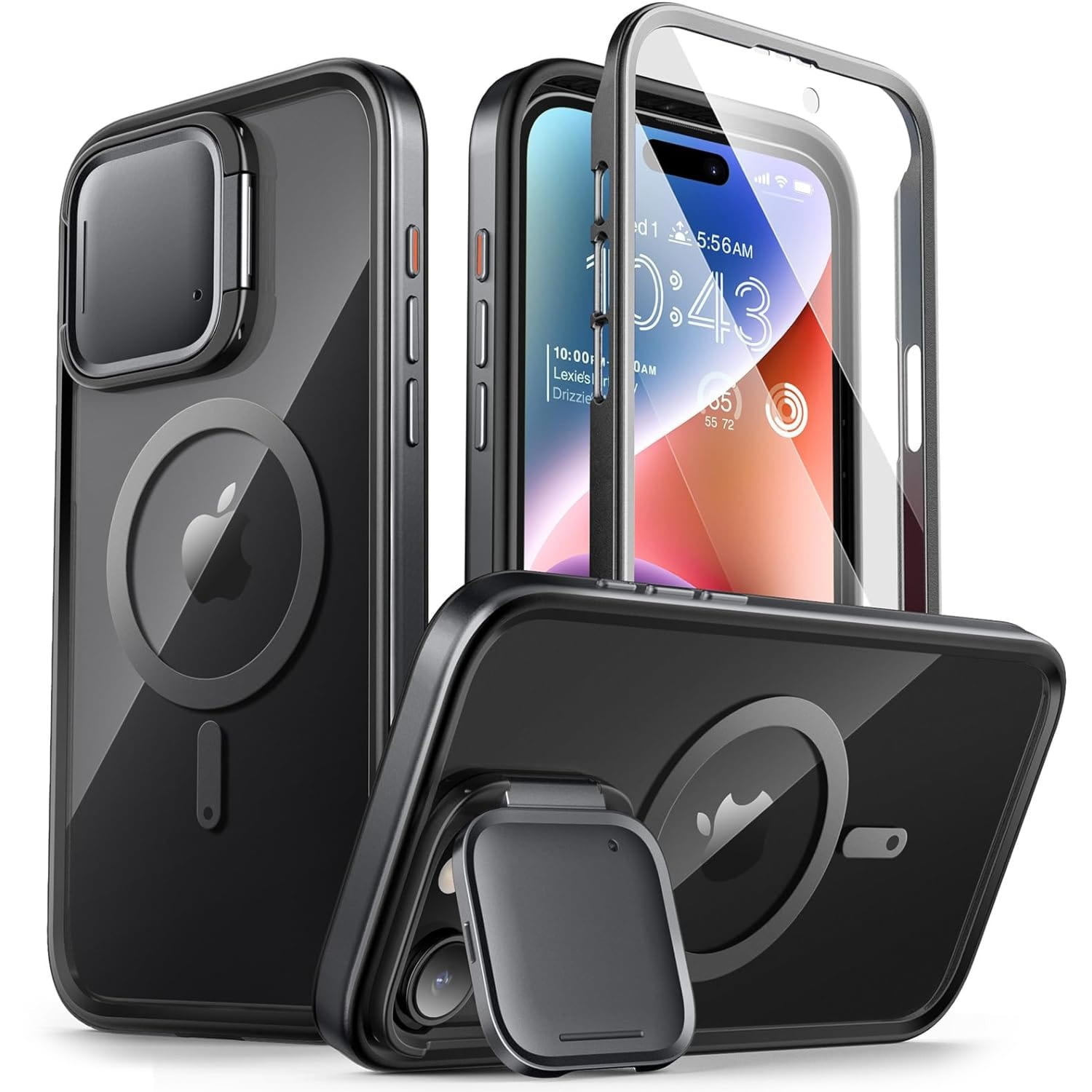Etui pancerne Supcase i-Blason Shield Mag SP do MagSafe do iPhone 15 Pro Max, czarno-przezroczyste