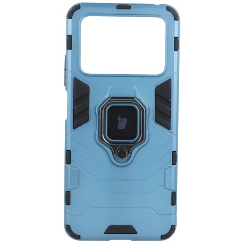 Image of Etui Bizon Case Armor Ring do Xiaomi Poco M4 Pro 4G, niebieskie