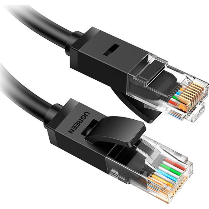 Kabel sieciowy LAN Ethernet Ugreen NW102 RJ45 Cat 6 U/UTP, 1 Gb/s, 30 m, czarny
