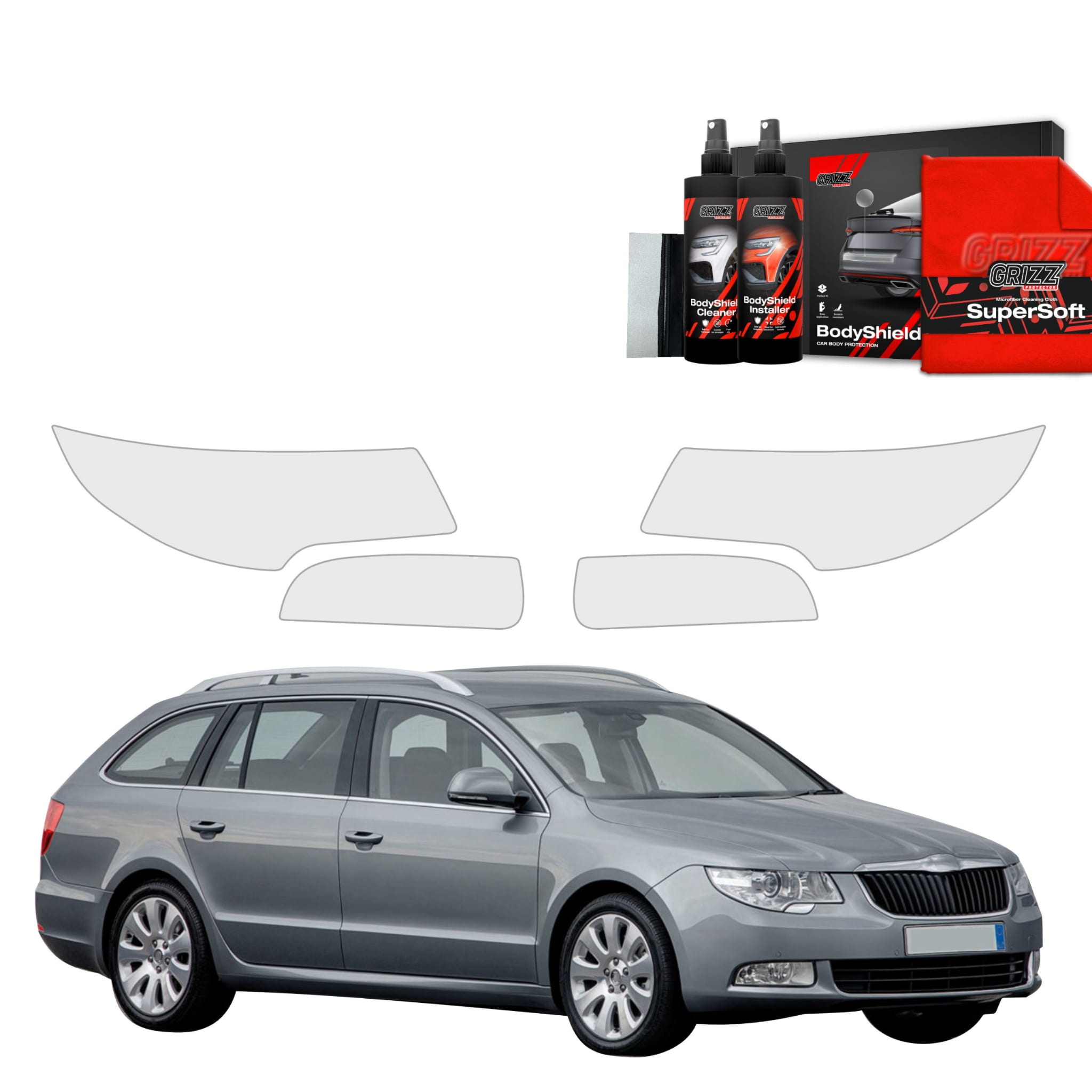 4w1 Folia ochronna na lampy Grizz Protector do Skoda Superb 2 Kombi (2009-2013)