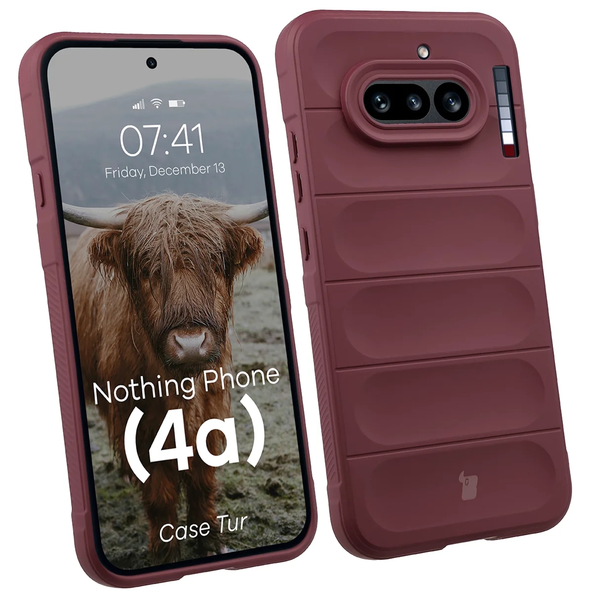 Pancerne etui Bizon Case Tur do Nothing Phone (4a), burgundowe