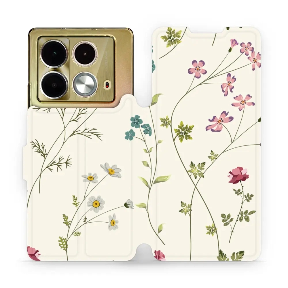 Etui z klapką do Infinix Note 40, Mobiwear Book, polne kwiaty