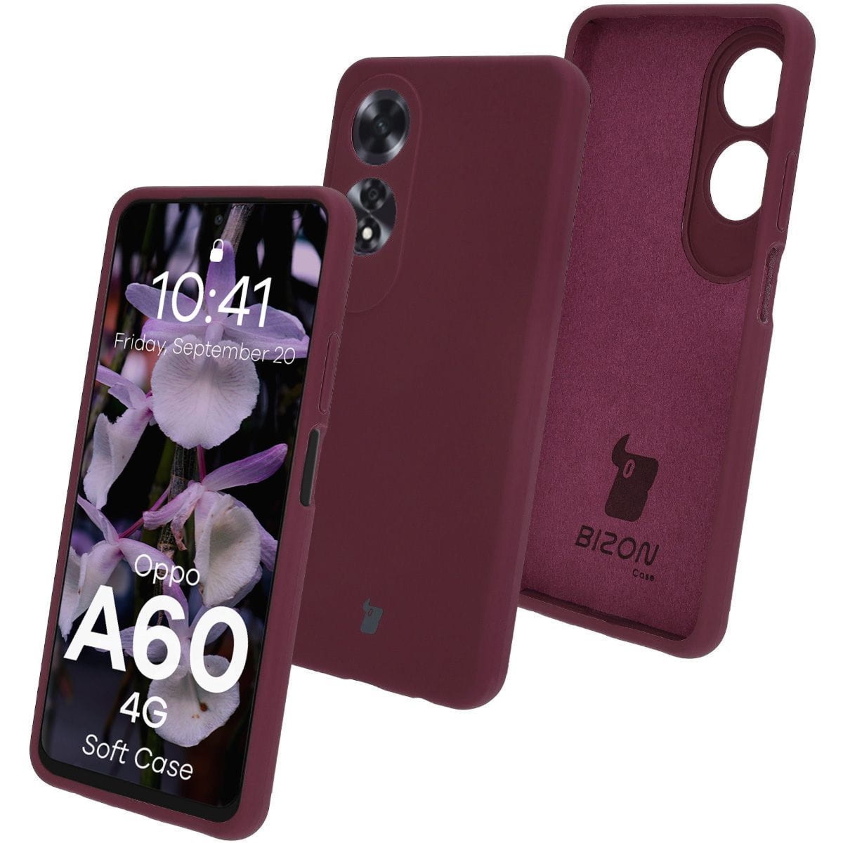 Silikonowe etui Bizon Soft Case do Oppo A60 4G, ciemnofioletowe