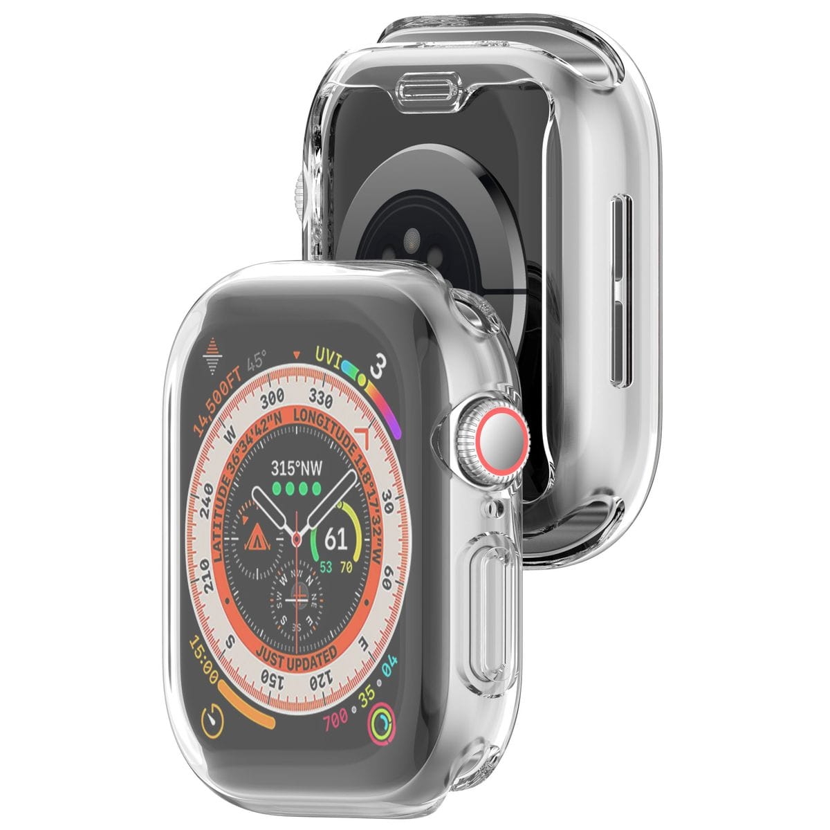Image of Etui z osłoną ekranu Bizon Case Watch Felipe do Apple Watch 10 (42mm), przezroczyste