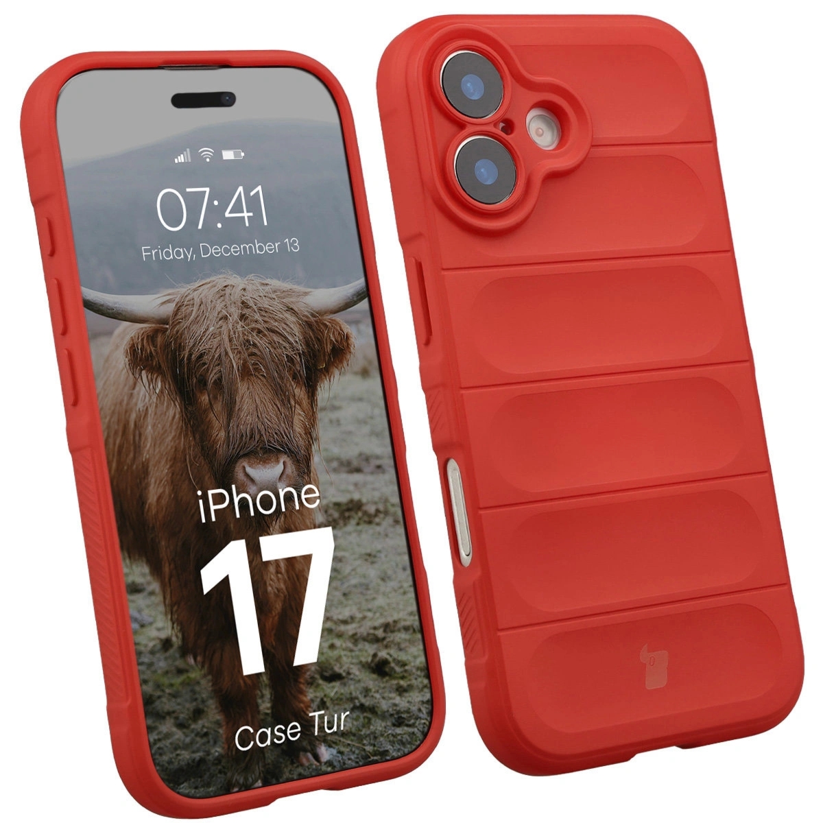 Pancerne etui Bizon Case Tur do iPhone 17, czerwone