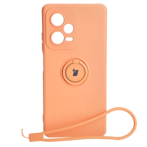 Image of Etui Bizon Case Silicone Ring Sq do Xiaomi Redmi Note 12 Pro Plus 5G, pomarańczowe