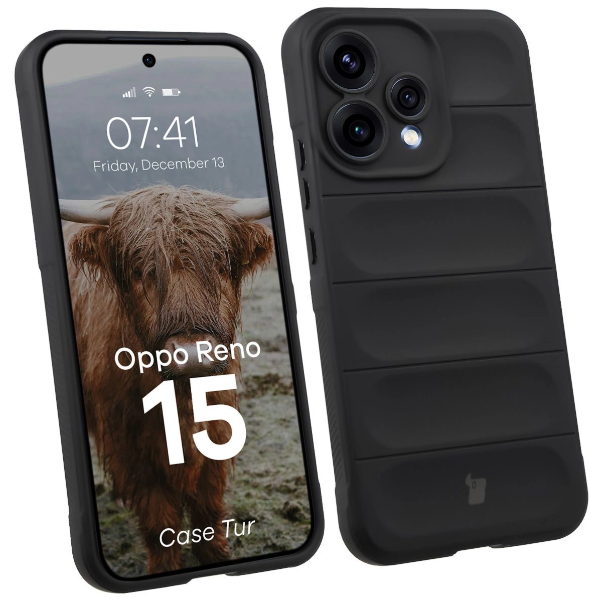 Pancerne etui Bizon Case Tur do Oppo Reno 15, czarne
