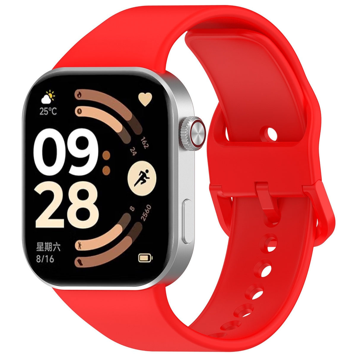 Silikonowy pasek Bizon Strap Watch Silicone do Xiaomi Redmi Watch 6 / 5 / 4 /Smart Band 10 Pro / 9 Pro / 8 Pro, czerwony