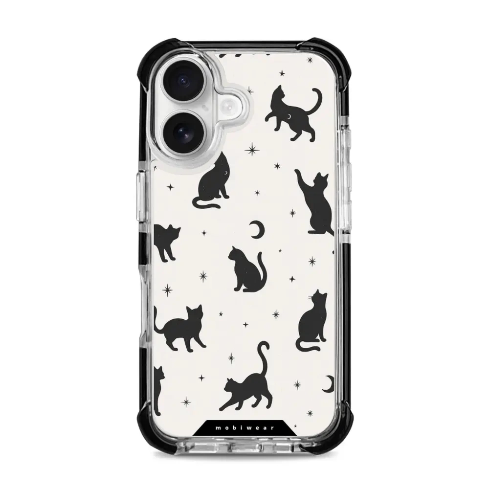 Etui ochronne do iPhone 16 do MagSafe, Mobiwear Elite Bumper, kocia noc