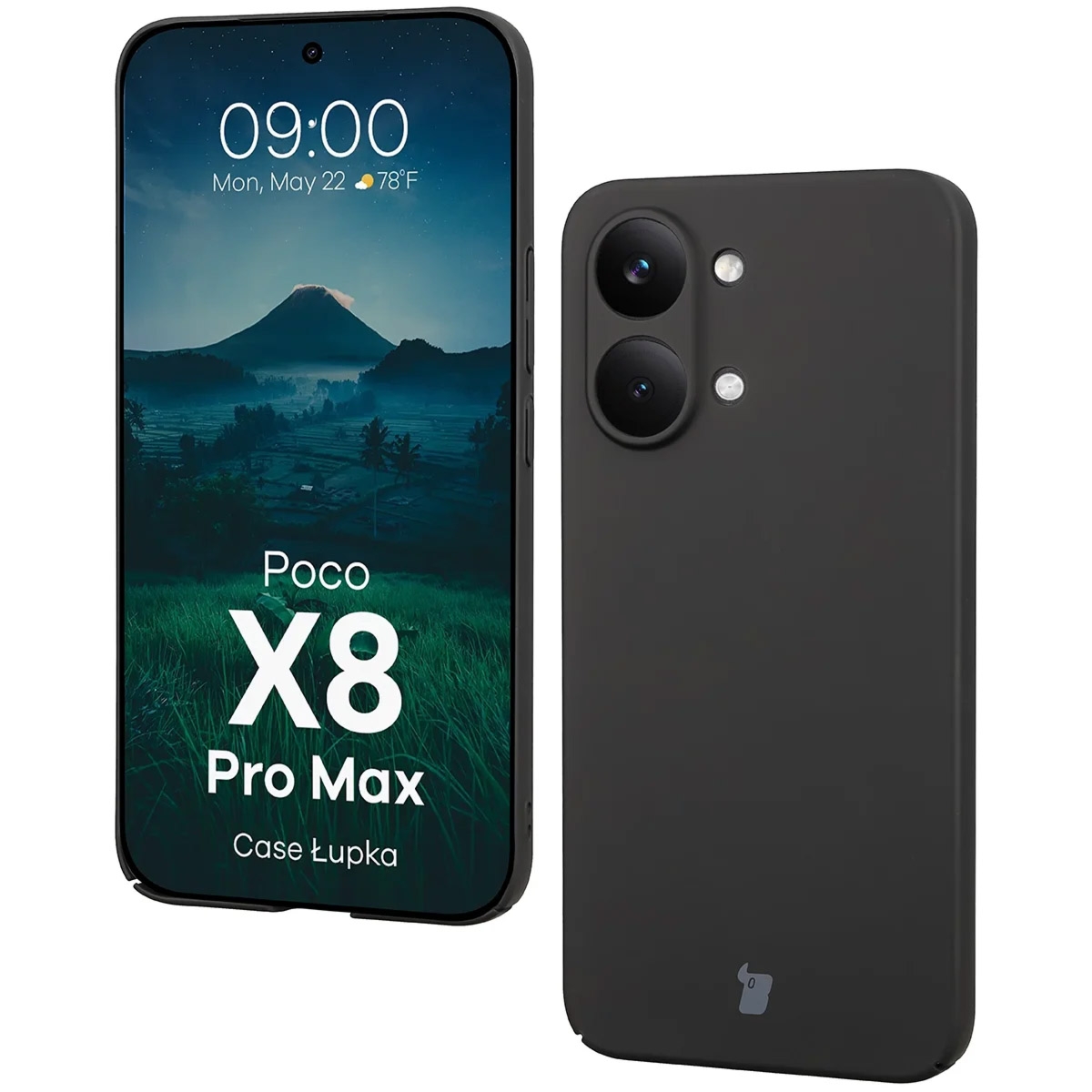 Etui Bizon Case Łupka do Xiaomi POCO X8 Pro Max, czarne