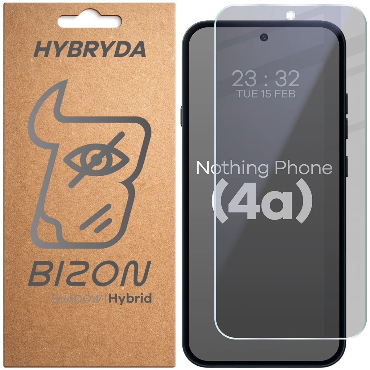 Prywatyzujące szkło hybrydowe Bizon Hybrid Shadow do Nothing Phone (4a), matowe