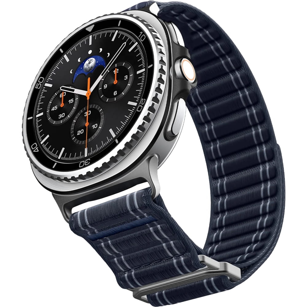 Pasek z nylonu Spigen WBF0 do Galaxy Watch 8 / 8 Classic, granatowy