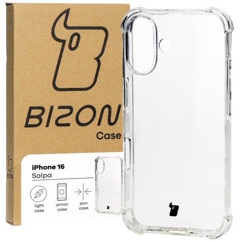 Image of Elastyczne etui Bizon Case Salpa do iPhone 16, przezroczyste