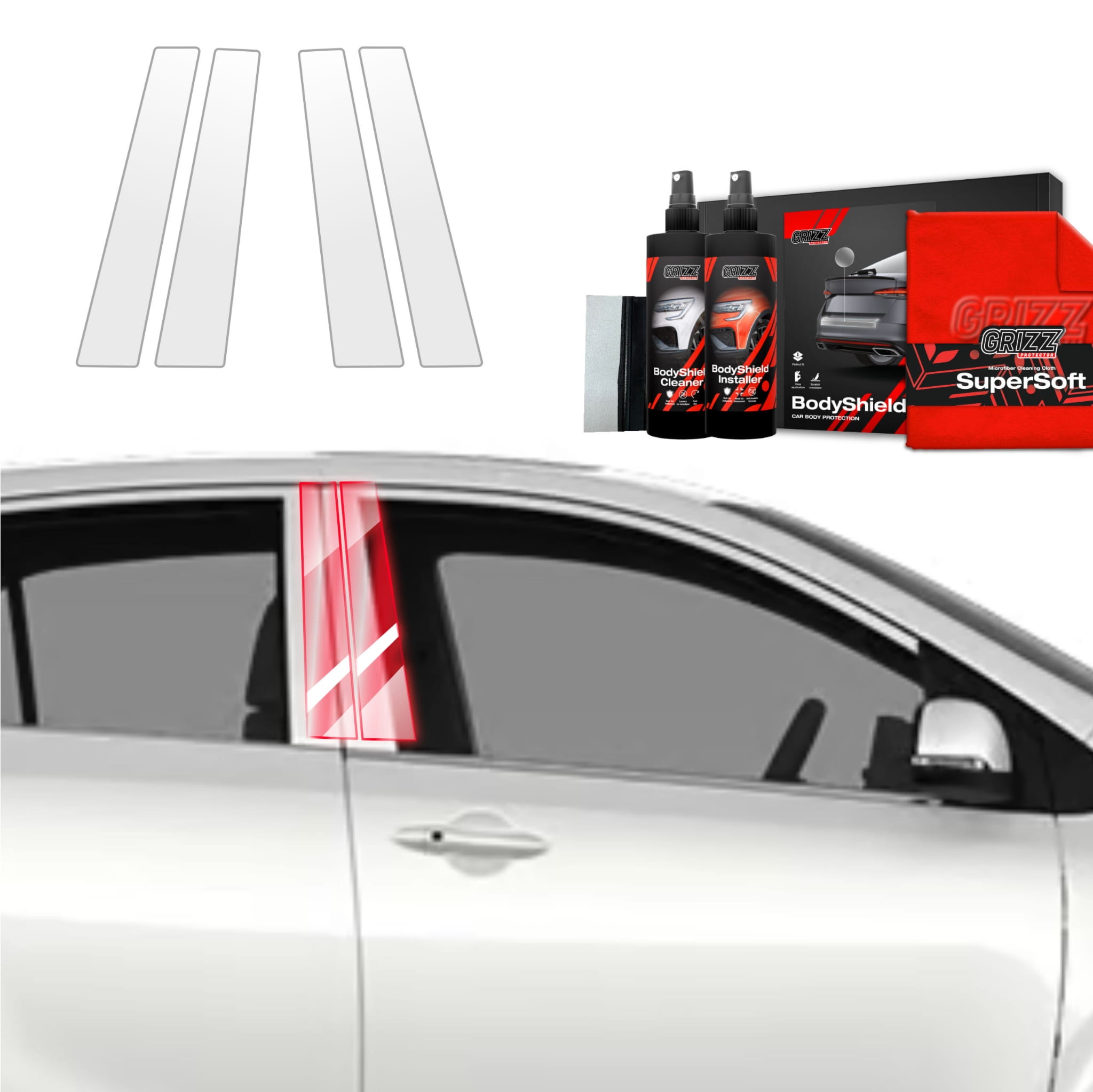 4w1 Folia ochronna Grizz Protector na słupki do Kia Picanto (2023-2026)