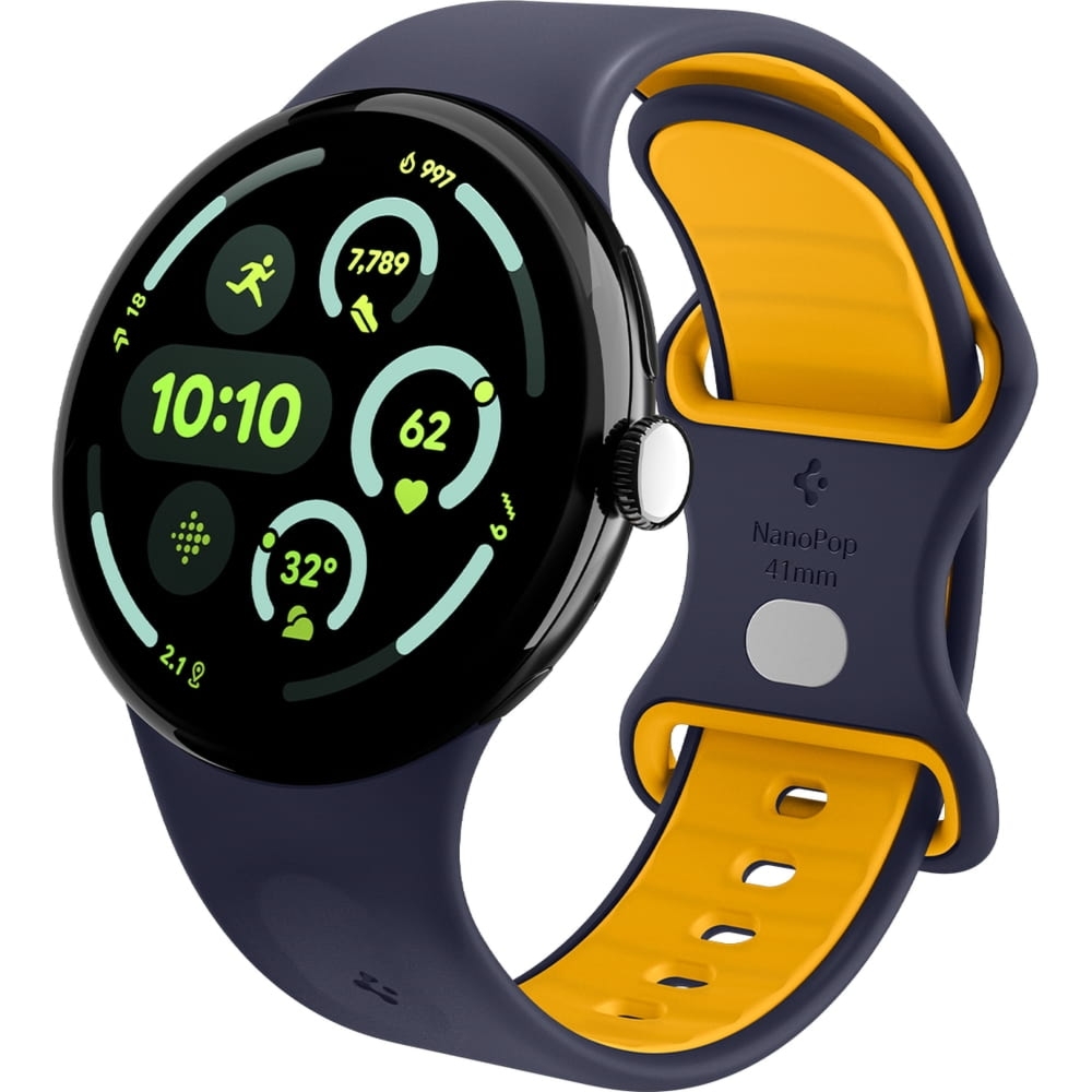 Pasek Spigen Nano Pop do Pixel Watch 4/3/2/1 (41 mm), granatowo-żółty