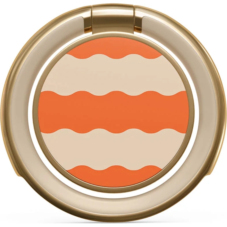 Samoprzylepny ring / uchwyt na telefon / na palec / stojak Burga Magnetic Ring Holder, Papaya, złoty w beżowo pomarańczowy wzór