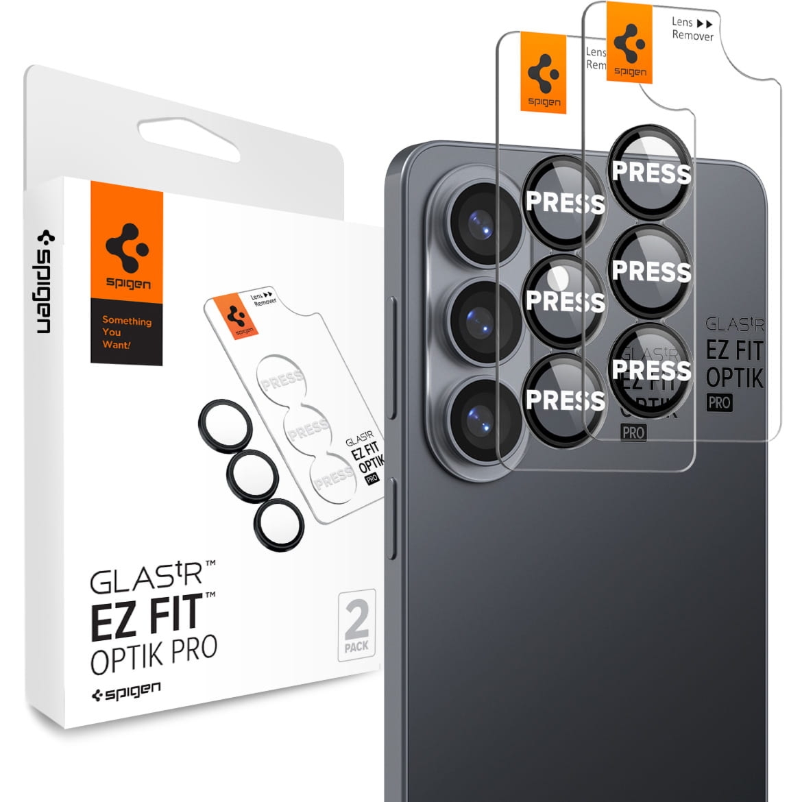 Szkło na aparat Spigen Glas.tR Ez Fit Optik Pro 2-Pack do Galaxy S26, czarne