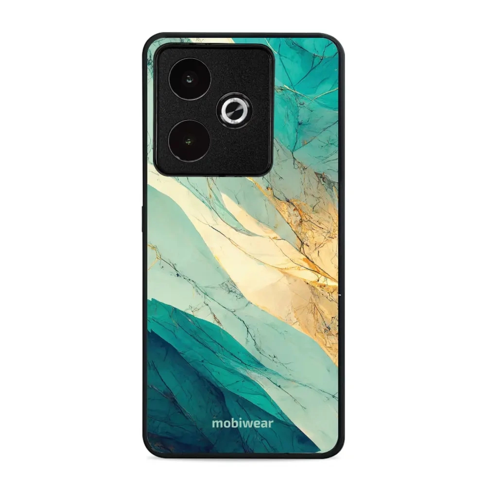Etui ochronne do Realme GT 7, Mobiwear Glossy Case, turkusowy marmur