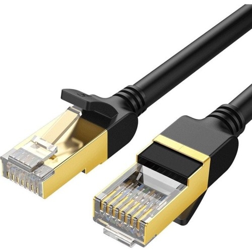 Image of Kabel sieciowy płaski LAN Ethernet patchcord Ugreen RJ45 Cat 7 STP, 1 Gbps, 2m, czarny