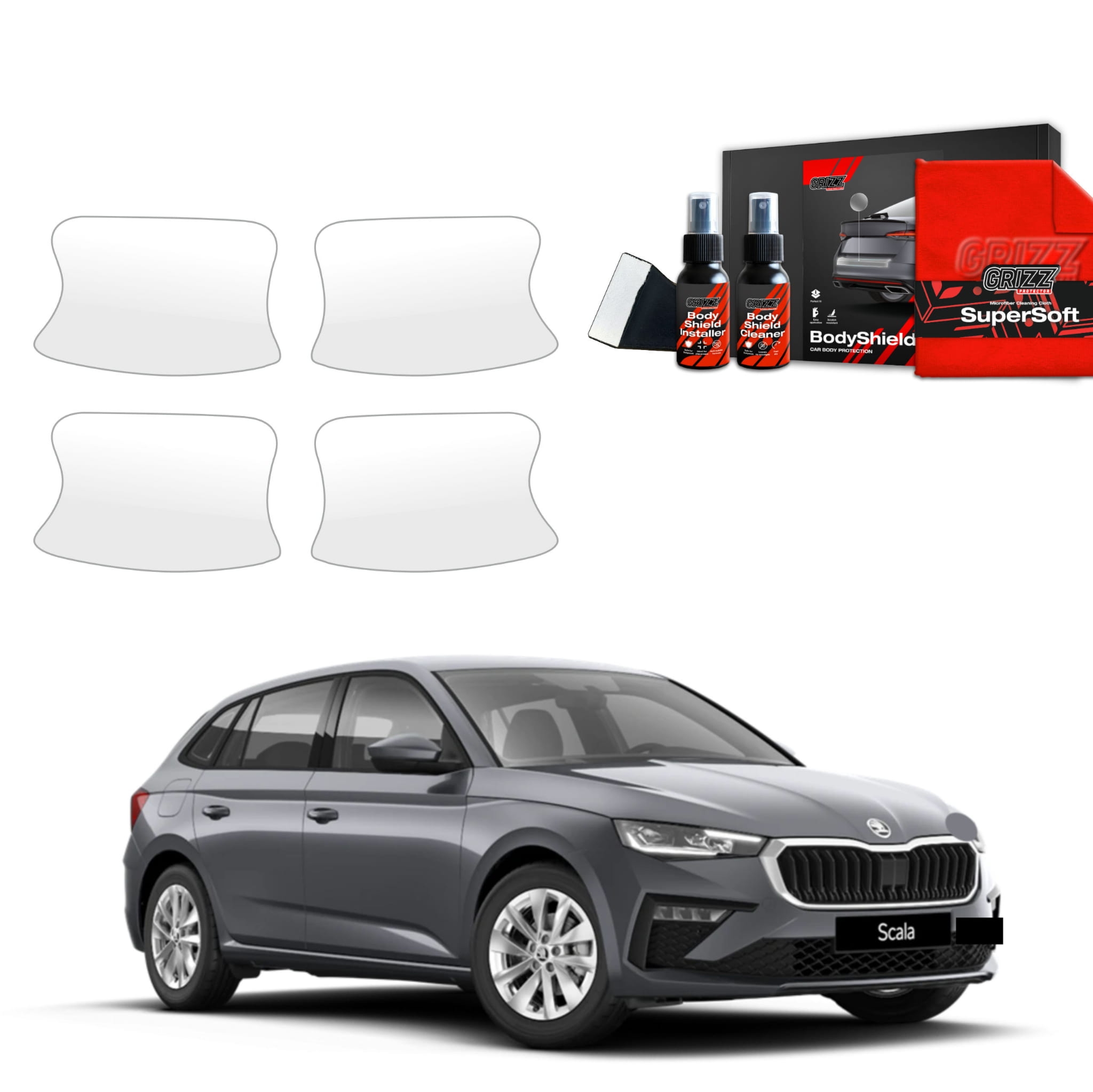 4w1 Folia ochronna Grizz Protector pod klamki do Skoda Scala (2023-2026)