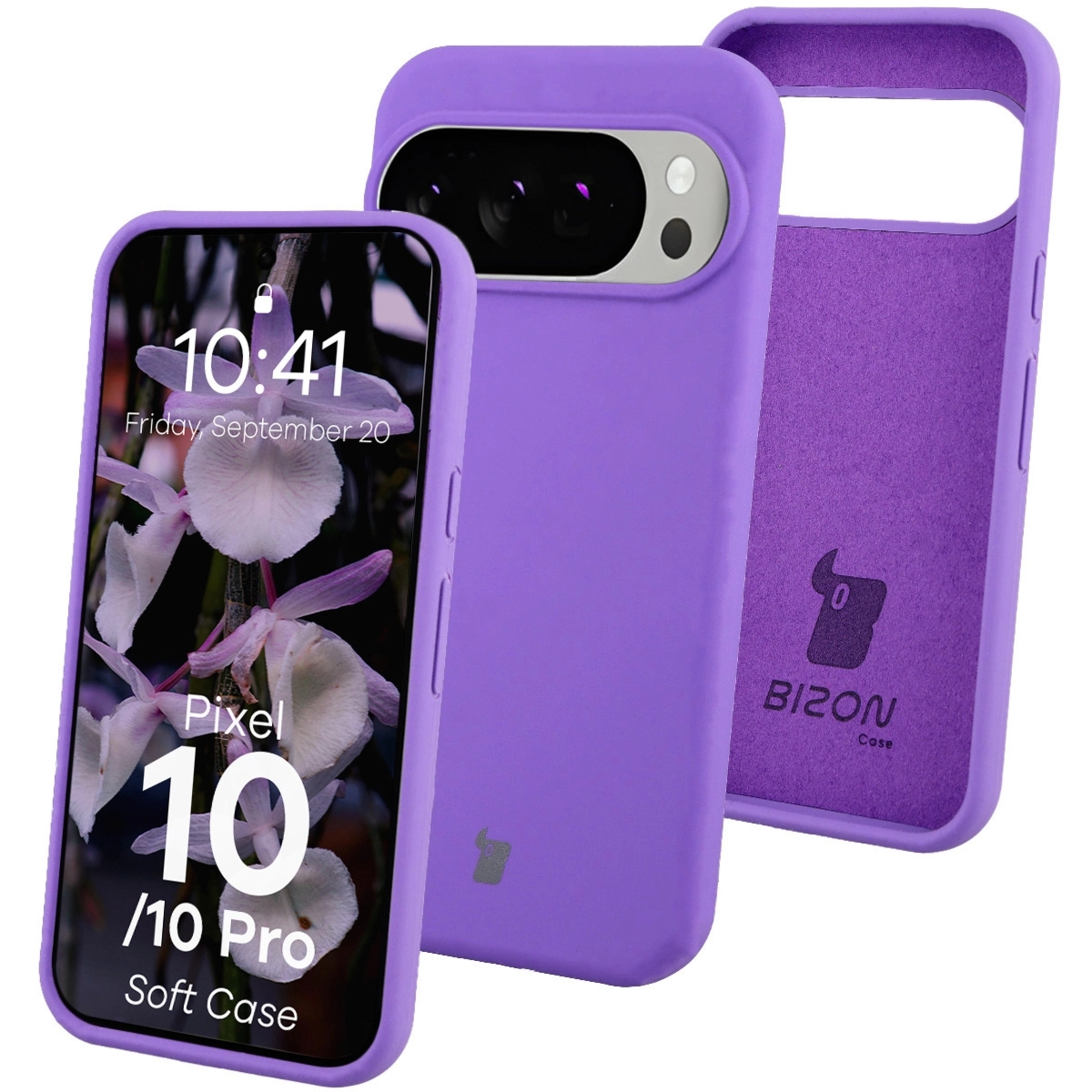 Silikonowe etui Bizon Soft Case do Google Pixel 10 / 10 Pro, fioletowe