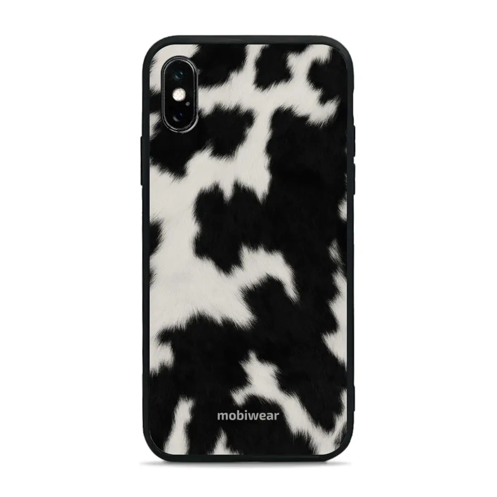Etui ochronne do iPhone X, Mobiwear Glossy Case, krowie futerko
