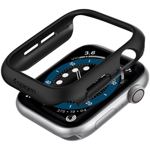 Image of OUTLET: Etui Spigen Thin Fit Apple Watch SE/SE 2022/6/5/4 - 44mm, czarne