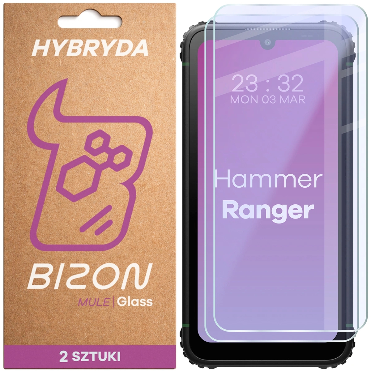 Elastyczne szkło hybrydowe Bizon Hybrid Mule Duo do HAMMER Ranger, 2 sztuki