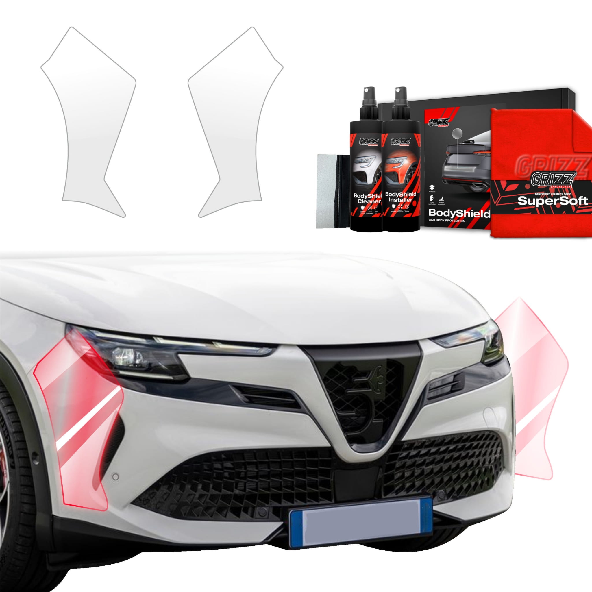 2w1 Folia ochronna Grizz Protector na zderzak do Alfa Romeo Junior (2024-2026)